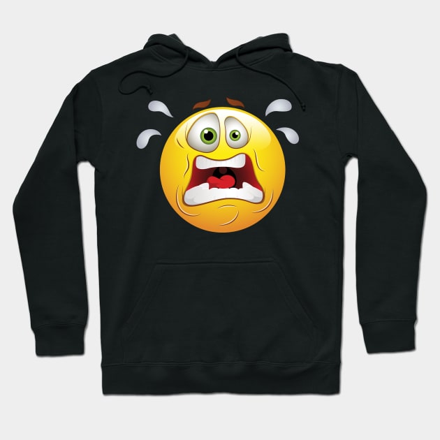 Frightened Smiley Face Emoticon Hoodie by allovervintage